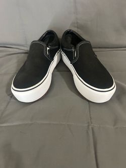 Vans stacked platform black slip on shoes