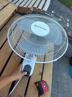 Comfort Zone 16” Oscillating Wall-Mount Fan – 3 Speed – Timer – $20
