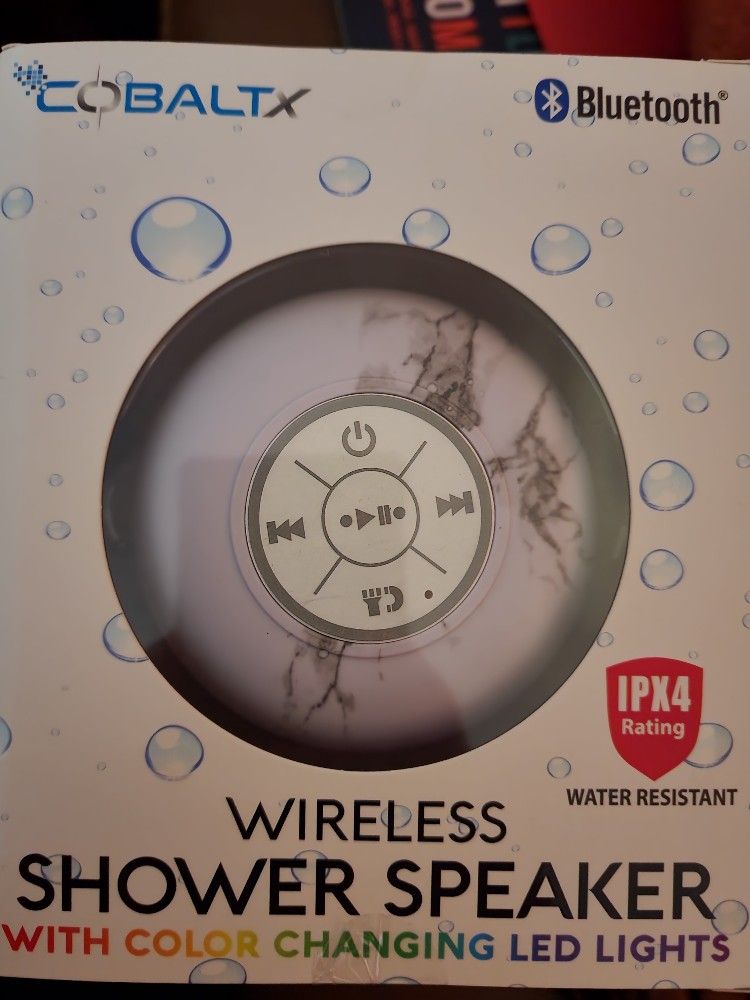 Cobalt Wireless Shower Speaker With Led Lights
