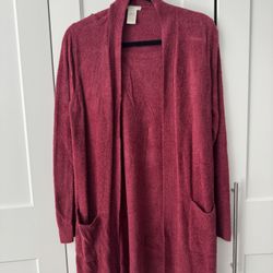 matty m Women's Cozy Cranberry Cardigan Sweater - Size Small
