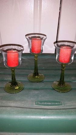 Party lite crystal trio candle holders