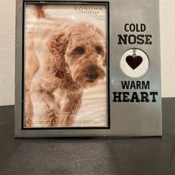 Cold nose, warm heart, metal dog frame