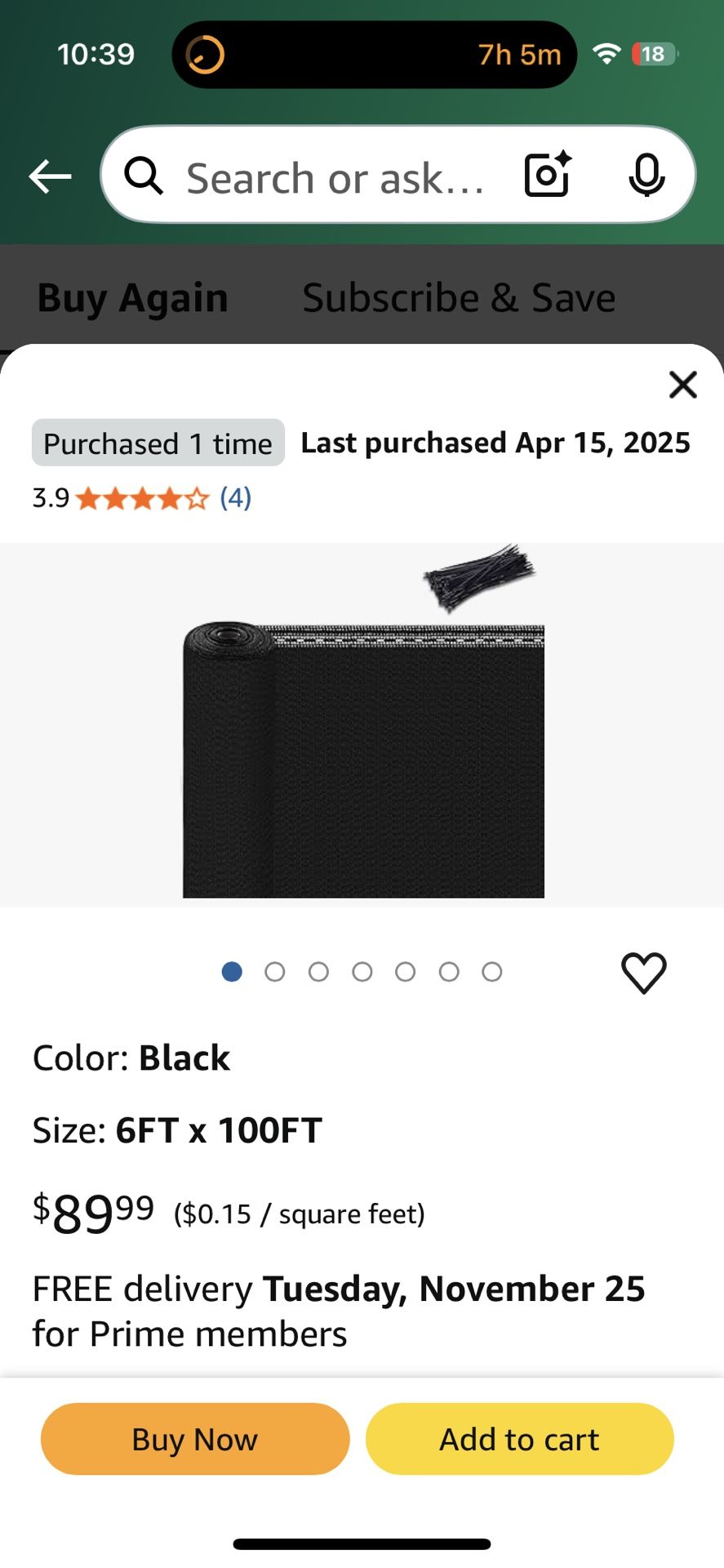 Wind Screen Black 6 Ft X 100 Feet 