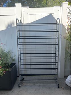 Shoe rack on wheels