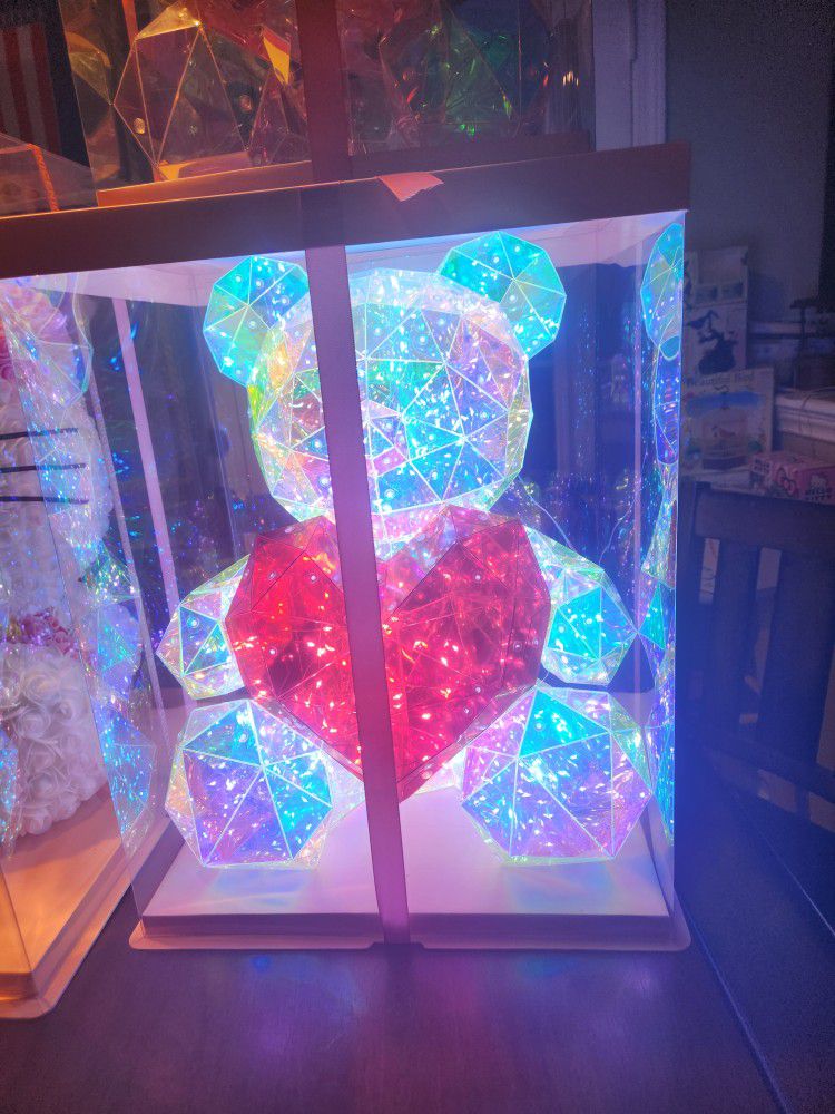 Holographic LED light up bears