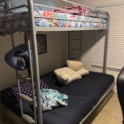 Futon Bunk bed.  Queen And Full.  New Mattresses, Less Than A Year Old. 