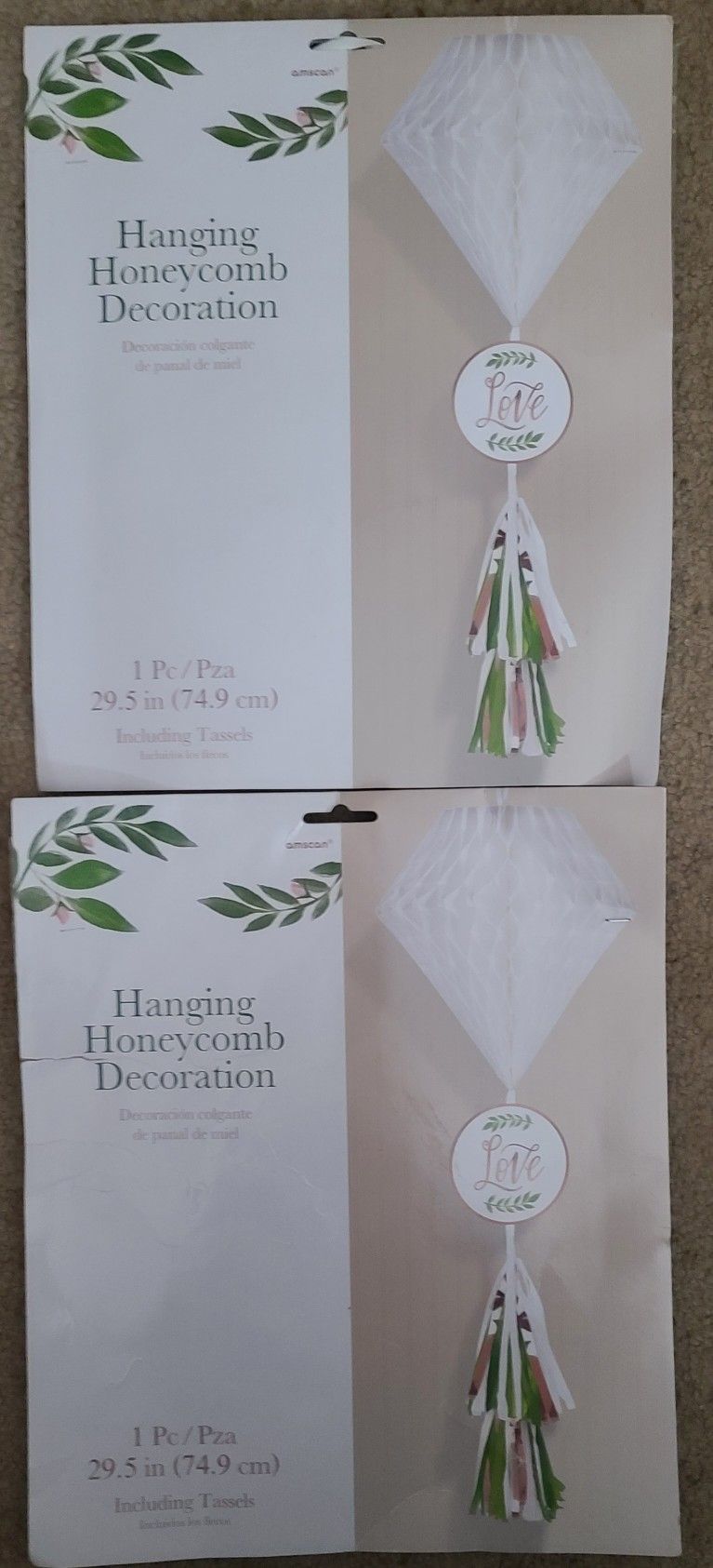 Hanging Love Honeycomb Decor Wedding Brand New Set Of 2