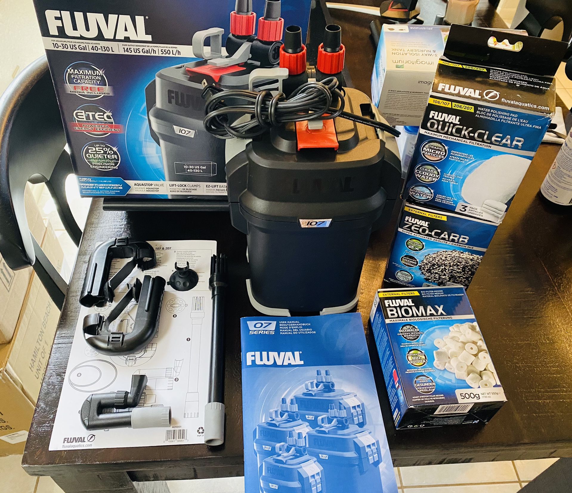 Fluval 107 Canister Filter for 1030 Gallon Aquariums for Sale in