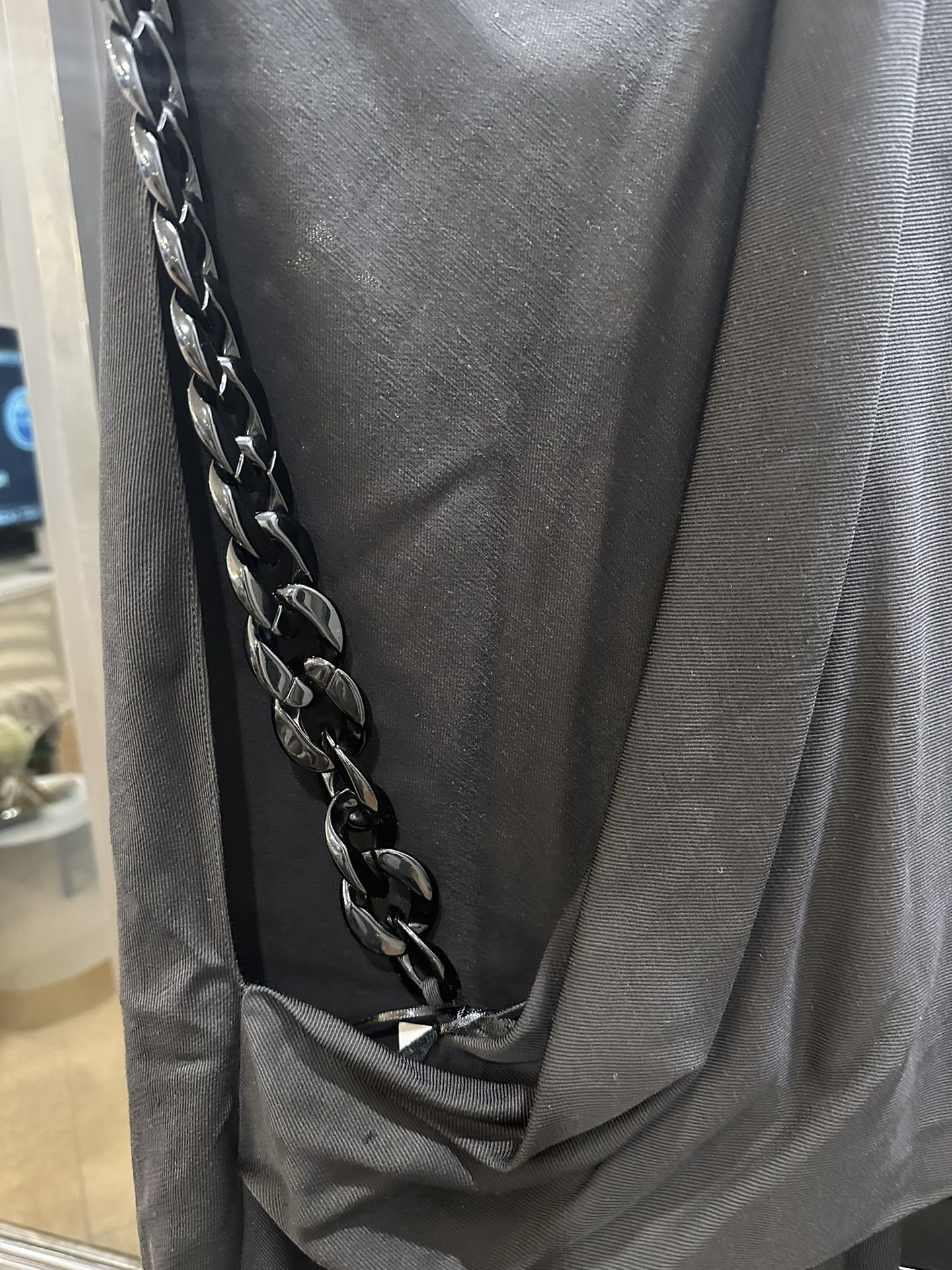 Open Back With Chain Detail Zara Black Dress