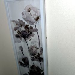 Framed Watercolor Floral Art Print - White Frame