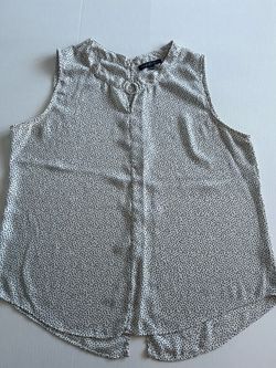 Adrienne Vittadini Spotted Top Womens Size XL White/Black