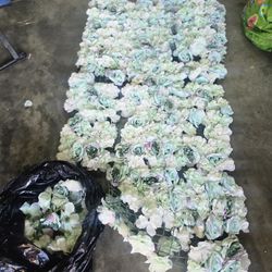 Ivory Blue  Floral Panels  Used Party Decorations