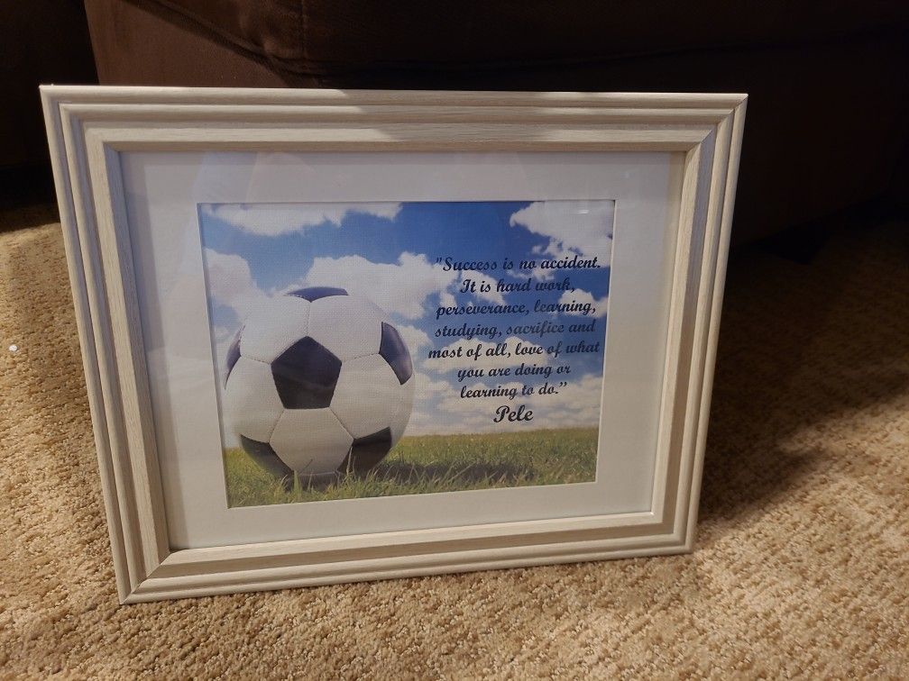 Framed SOCCER QUOTE-  PELE.     11X14. 