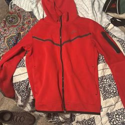 Nike Tech Full Zip Windrunner Hoodie ‘Gym Red/black