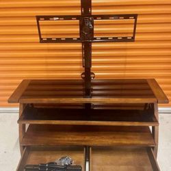 glass & wood tv stand