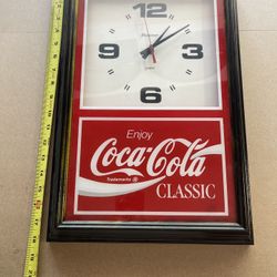 Coca Cola Clock 18x12”