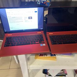 2 Red Samsung Chromebook’s 