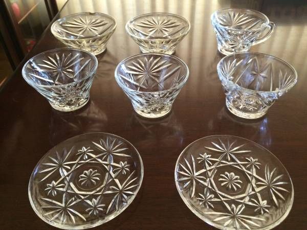 Vintage 7 pcs Anchor Hocking Starburst Star of David Prescut EAPC Lot