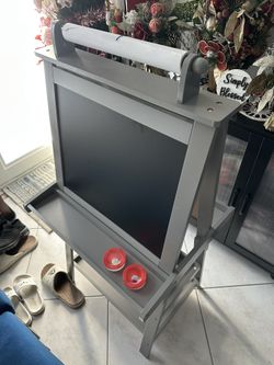 NEW Kinder King 3 in 1 Kids Art Easel w/Storage Double-Sided Magnetic Whiteboard & Chalkboard