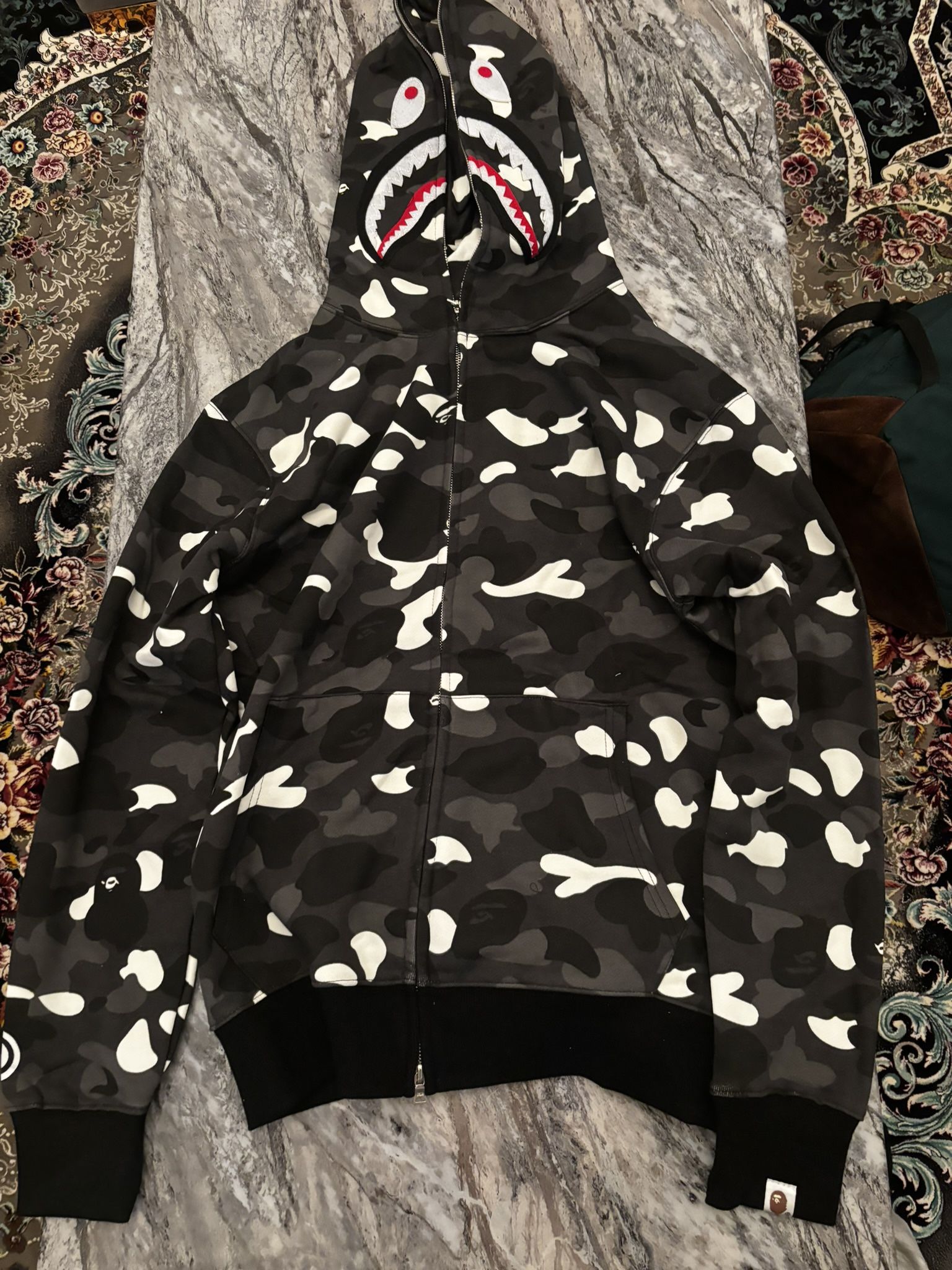 Black camo bape hoodie