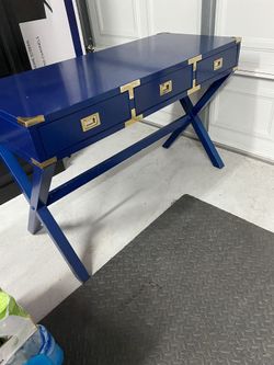 Blue Desk With Storage