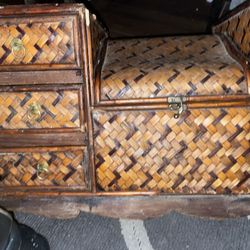Antique Bamboo Table Top Vanity 