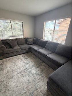 Living spaces sectional with pull out sofa