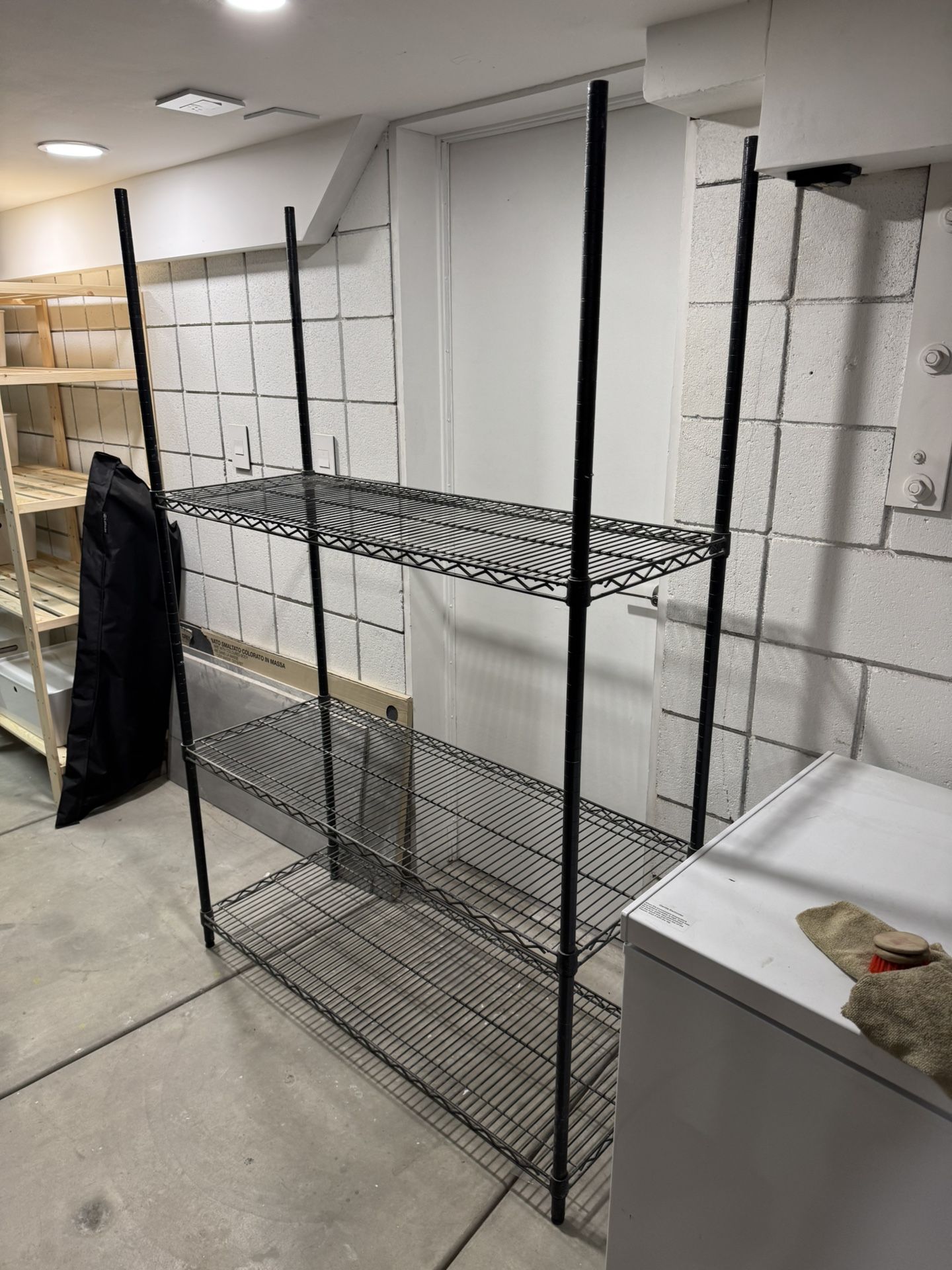 Wire Storage Shelf Black For Garage Organization