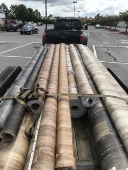 Rolls of vinyl flooring