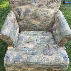 Free Wingback Chair Animal Print