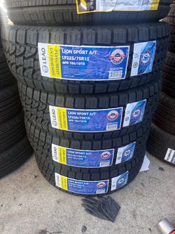 LT235/75/15 LION SPORT ALL TERRAIN (4) NEW TIRES INSTALLATION AND BALANCE