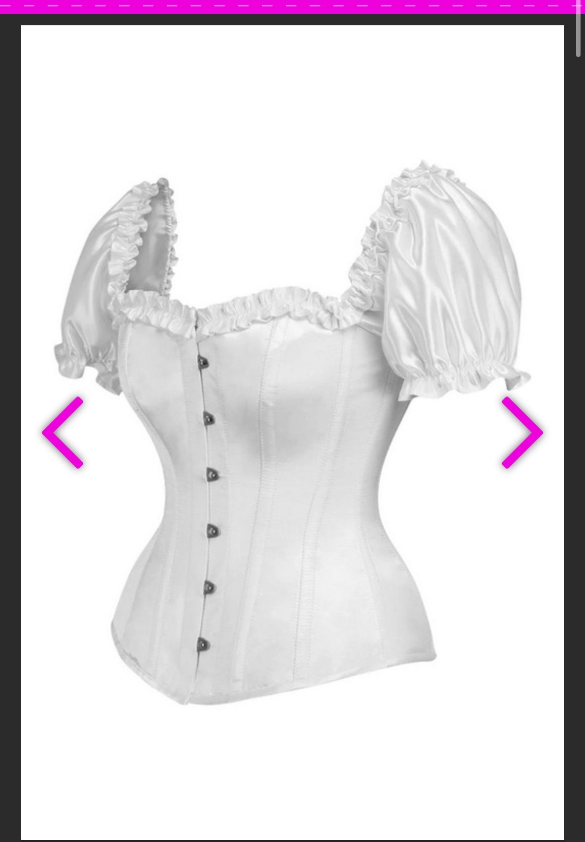 Corset White Satin 3XL