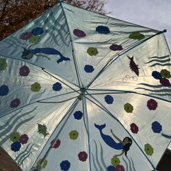 Blue Mermaid/Beach Theme Girls Umbrella