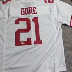 Frank Gore Signed Autograph Custom Jersey - JSA Coa - San Francisco 49ers