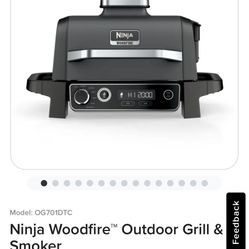 New (Open box) Ninja Wood fire Electric BBQ Grill And Smoker