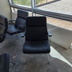 4 Nice Leather Lounge Chairs