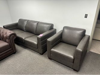Leather couch and chair set