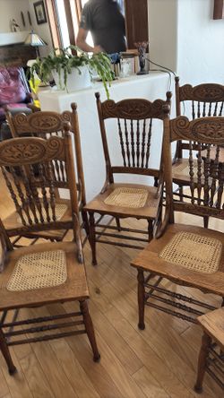 6 Antique Spindle Chairs