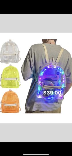 Jelly Color Transparent Backpack With LED Light..