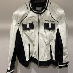 Ladies - Harley Davidson White Leather Jacket - 2W