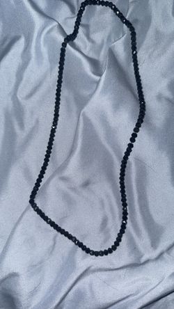 VINTAGE BLACK FRENCH GLASS BEADED MOURNING NECKLACES
