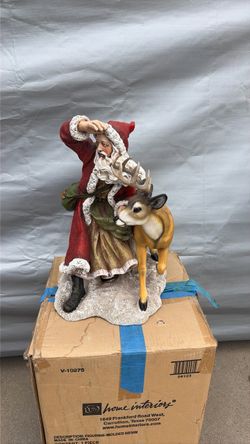 Vintage Home Interiors Santa with Reindeer