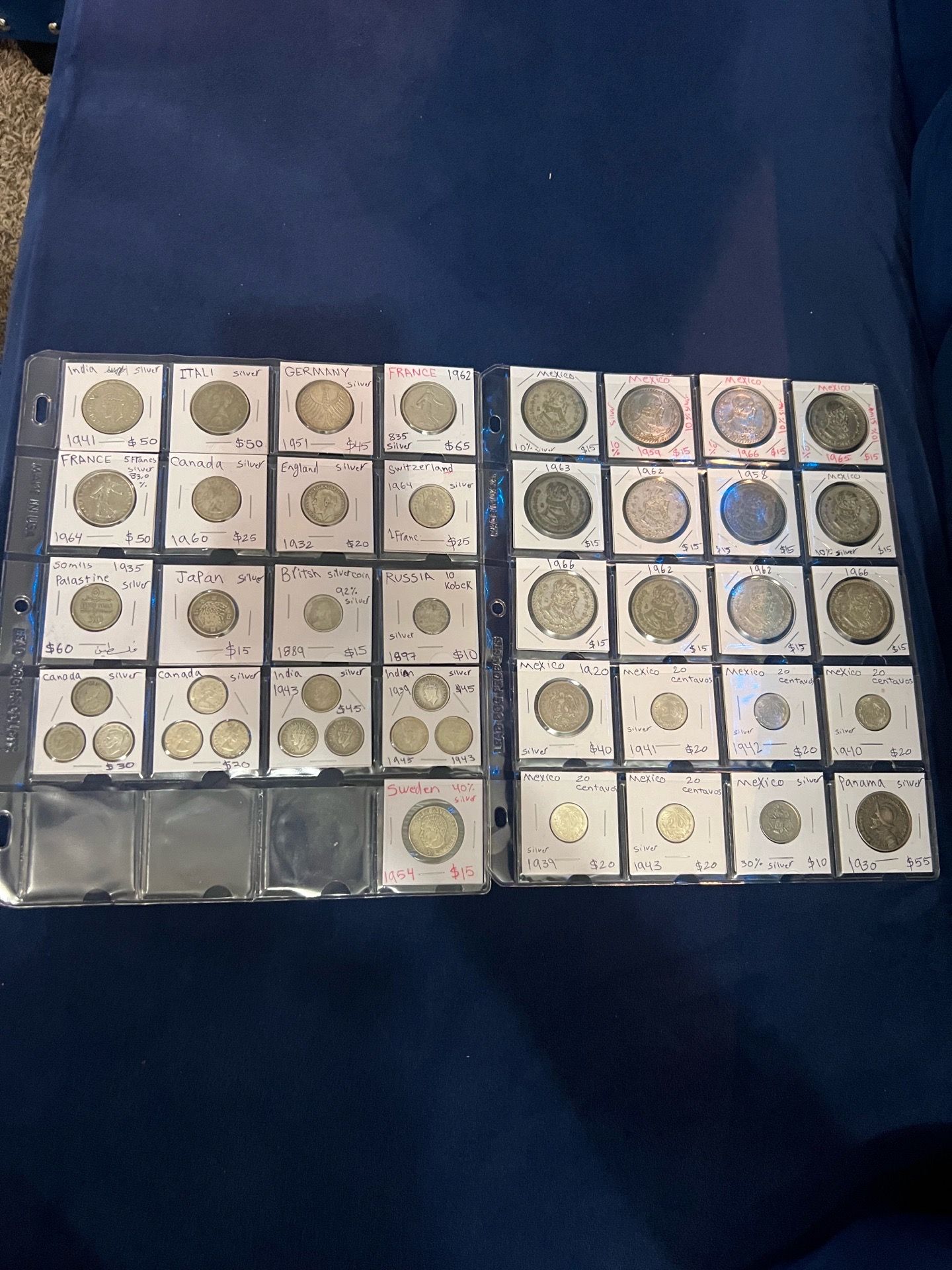 Foreign silver coins (45 pieces )