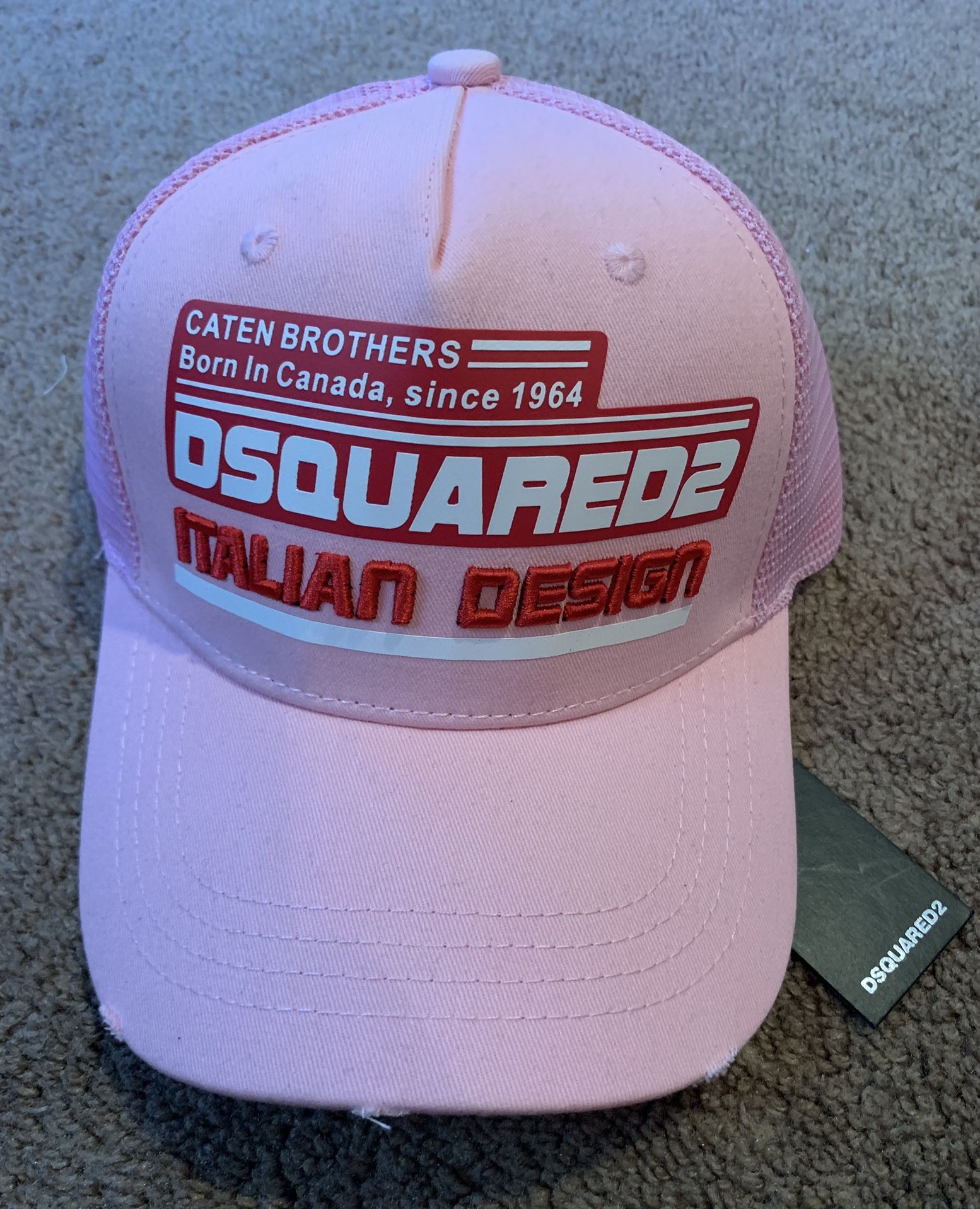 Designer DSQ Trucker Snapback Hat Womens Pink 
