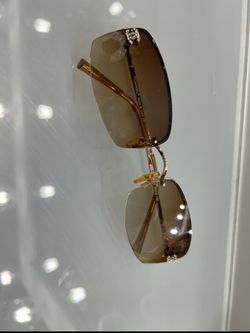 Authentic Vintage Chanel Crystal Rimless Sunglasses for Sale in