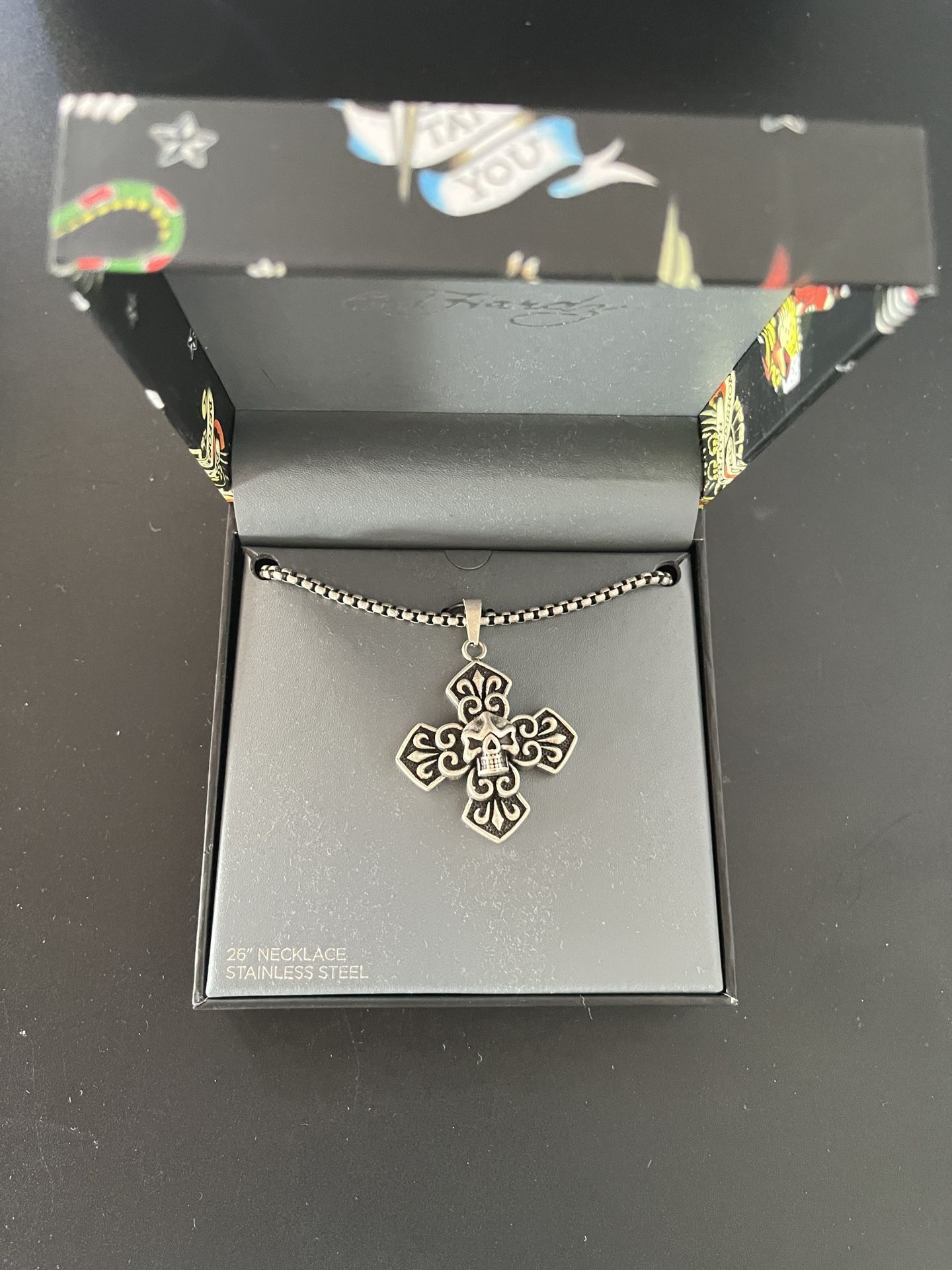 Ed Hardy Necklace / Cross/ New