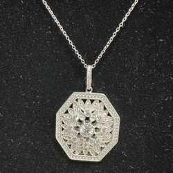 YAGI Sterling Silver CZ Pendant With Chain
