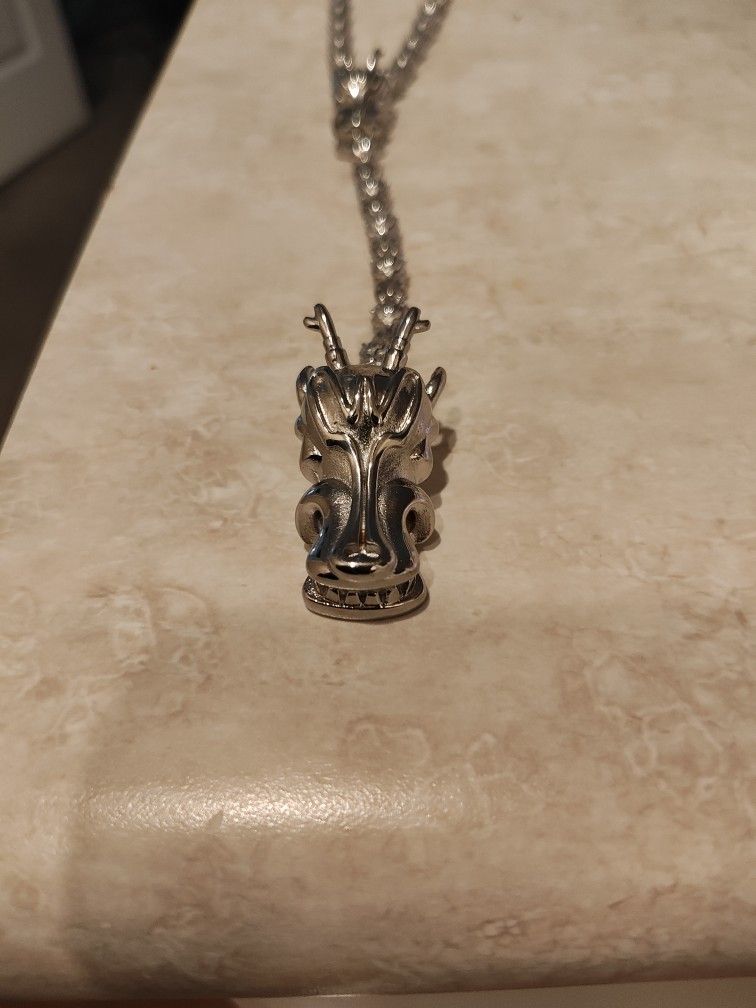 Invicta Dragon Head Rosary Necklace