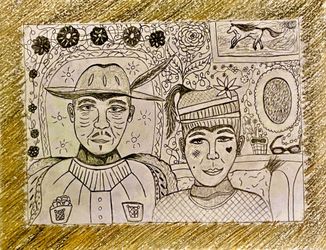 Renaissance Lovers Sketch - Original Art