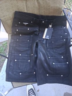 Watson Black Cargo Jeans with Silver Studs